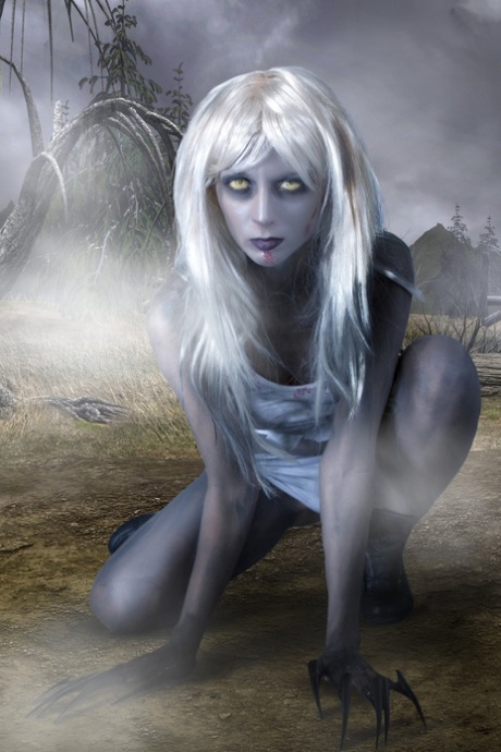 Solo model exposes her tits and ass while wearing Left 4 Dead cosplay attire