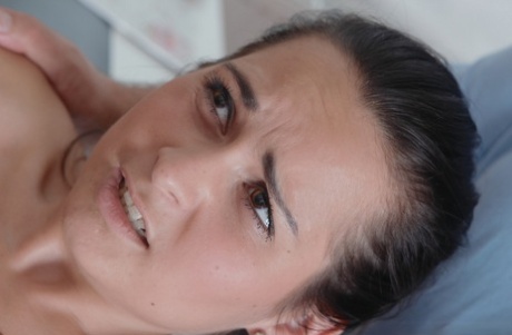 Young brunette Lora has her cherry popped before her first sexual experience