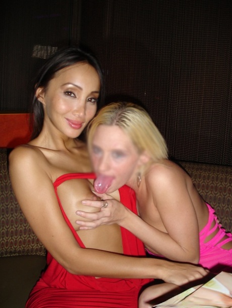 Asian stripper Katsuni is captured in candid action at an adult club