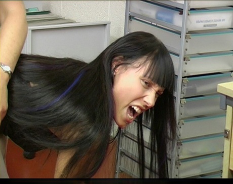 Misbehaving female students have their asses spanked by men and women