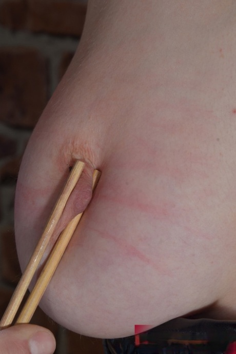 Busty slave endures nipple torture before being flogged and fucked