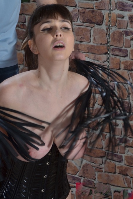 Busty slave endures nipple torture before being flogged and fucked
