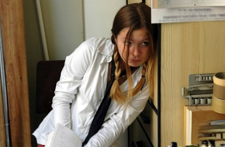 Barely legal student exposes her cotton underwear while watching pornography