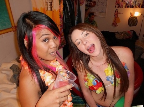 Hot Amberr's coed graduation party turns into massive drunk orgy