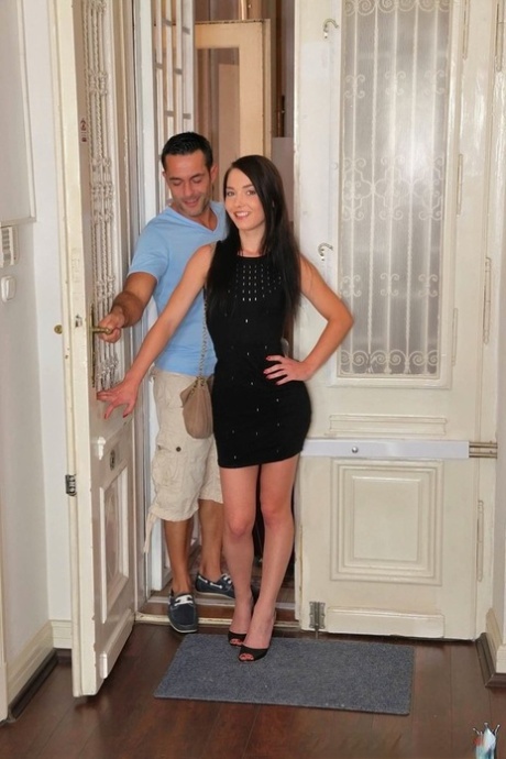 Amateur clothed model with nice legs fucks cowgirl & eats cum wearing heels