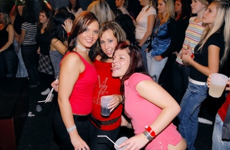 Party going girls suck and fuck male strippers and that includes a pregger too