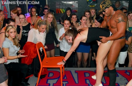 Super horny girls having some XXX fun with handsome strippers