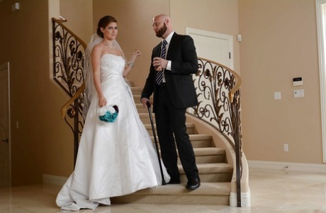 Milf wife Jenni Lee has sex in her wonderful white wedding dress
