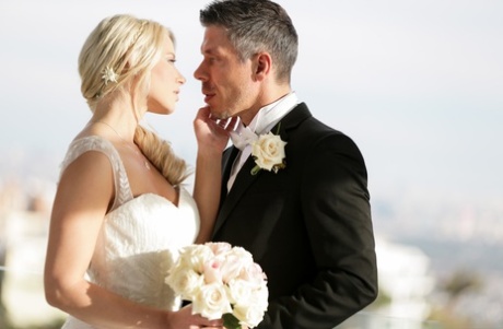 Hot blonde Anikka Albrite consummates her marriage vows after getting married