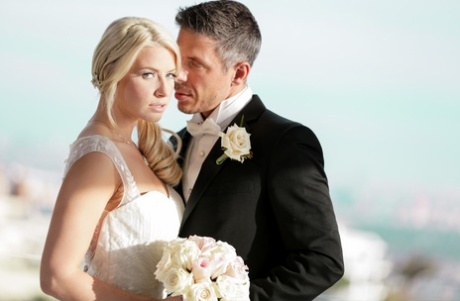 Hot blonde Anikka Albrite consummates her marriage vows after getting married