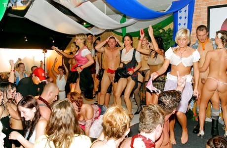 Cock hungry babes going crazy at the hardcore drunk sex party