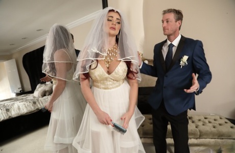 Curvaceous bride Skyla Novea gets toyed and fucked by a horny best man