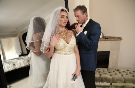 Curvaceous bride Skyla Novea gets toyed and fucked by a horny best man