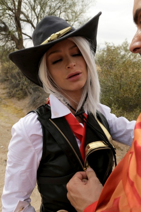 Blonde cowgirl Emma Hix gets stripped and fucked in the middle of nowhere
