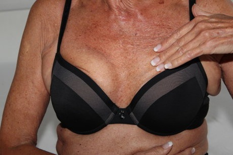 European mature with freckles Franziska shows her body in a solo