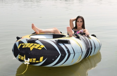 Sizzling girlfriend Lilu Moon gets her muff banged on a boat by her boyfriend
