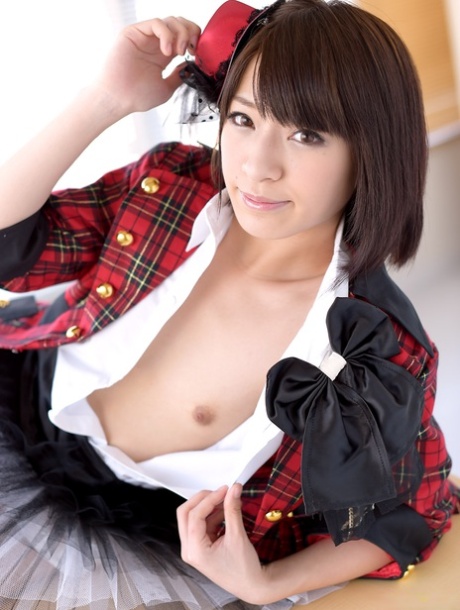 Japanese babe Ruri Narumiya uncovers her hot ass before a gangbang