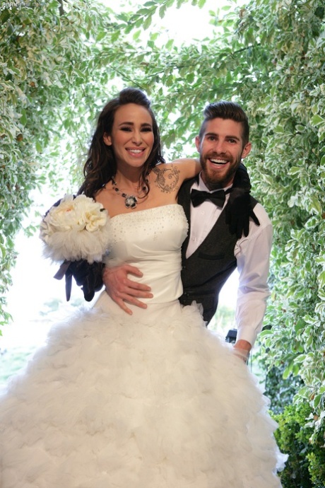 Bride with huge bosoms Sandee Westgate rides dick on first wedding night