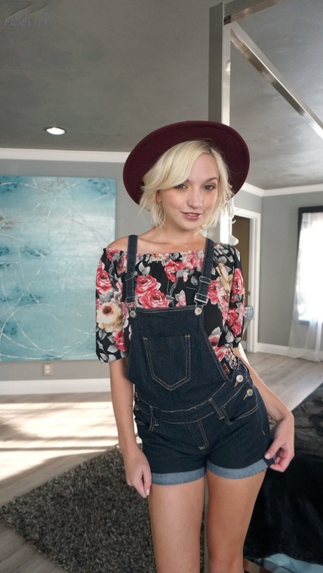 Petite blonde cutie Eliza Jane gets tiny wet teen pussy penetrated up close