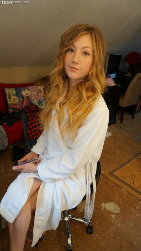 Long legged teen Ivy Wolfe takes off her jeans to show tiny tits and nice bum