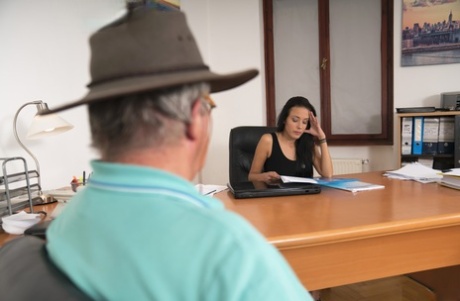 Kinky Lexi Layo fucks an oldman job candidate during his job interview