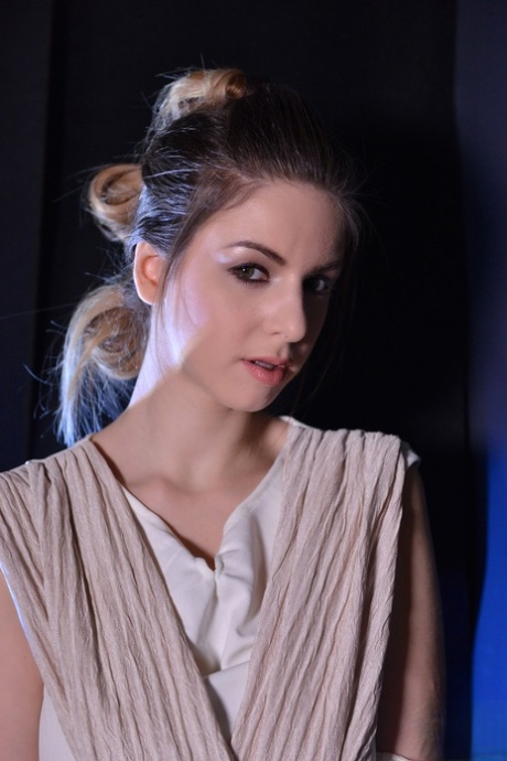Big boobed British nympho Stella Cox gets analized in outer space by two men