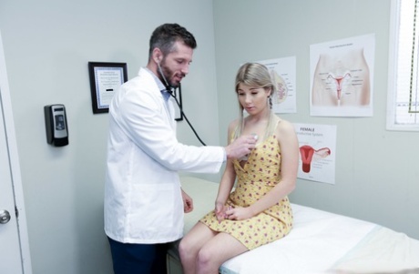 Tiny innocent teen Vienna Rose gets dicked by the doctor at yearly exam