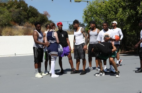 Teen cheerleader Arietta Adams gets nailed in an interracial gangbang