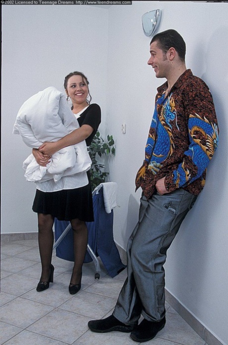 Kinky maid joins a brunette dude in a sauna and gets boned doggystyle