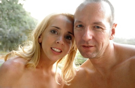 Blonde ball-gagged teen Kelly Wells gets rammed outdoors in rope bondage sex