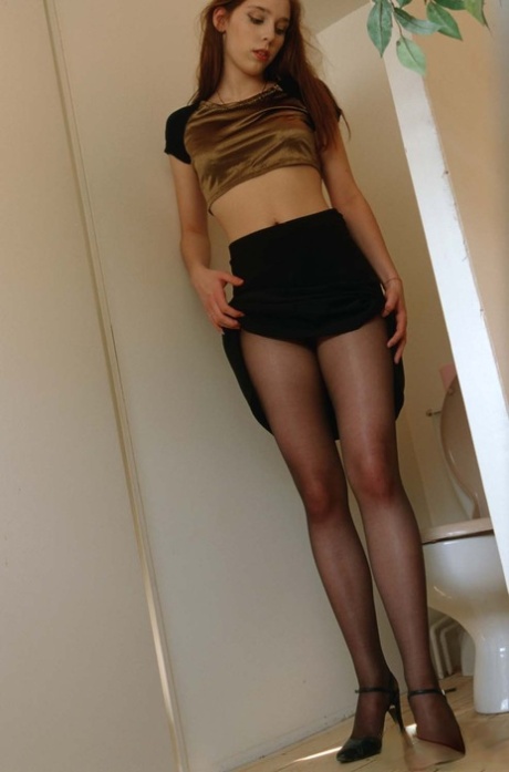 Slim amateur girl gets spied on while showing her hairy twat and big nips
