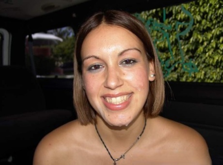 Amateur stunner Megan fucks a big dicked stranger in a van & gets a facial