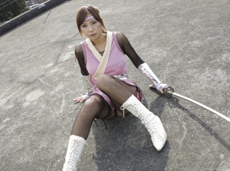 Japanese ninja Sumire Matsu gets caught, humiliated & fucked by her enemies