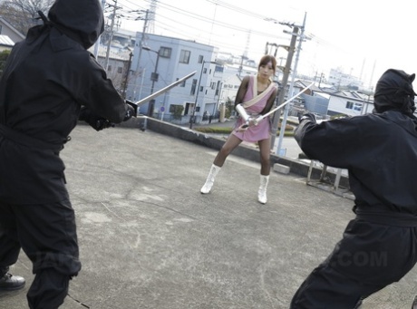 Japanese ninja Sumire Matsu gets caught, humiliated & fucked by her enemies