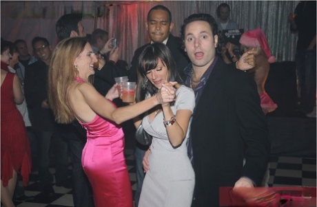 Sexy babe Catalina Cruz flashes her big tits while wearing her hot party dress