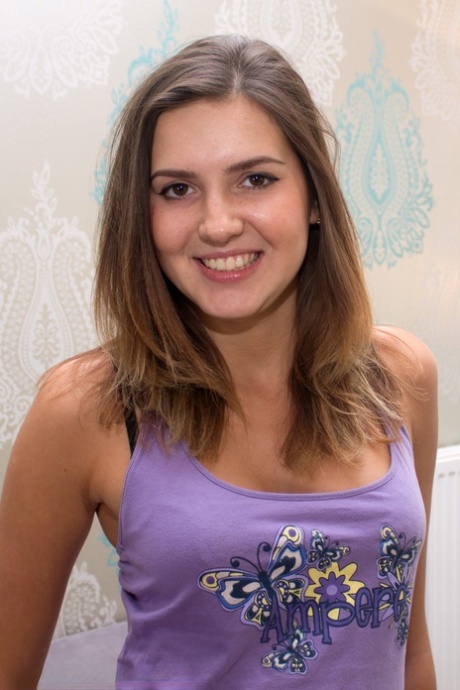 Natural teen Agness Miller takes a messy facial after giving a ball-licking BJ