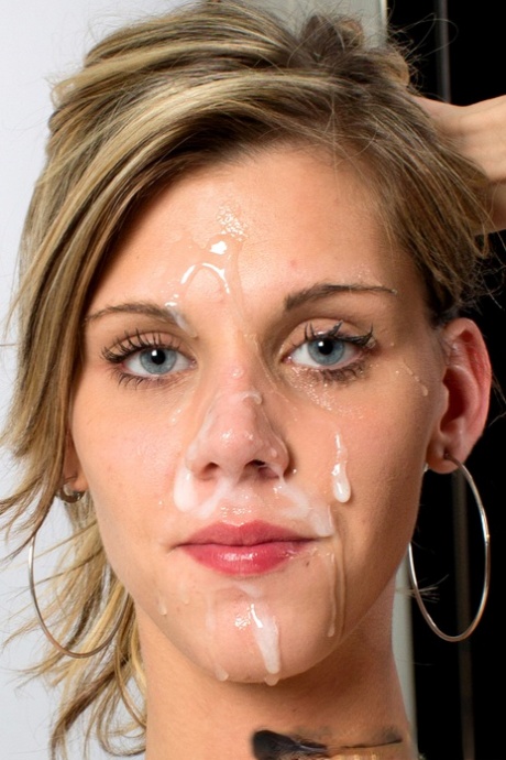 Skinny blonde blowing a huge dick and taking a monster facial at the casting