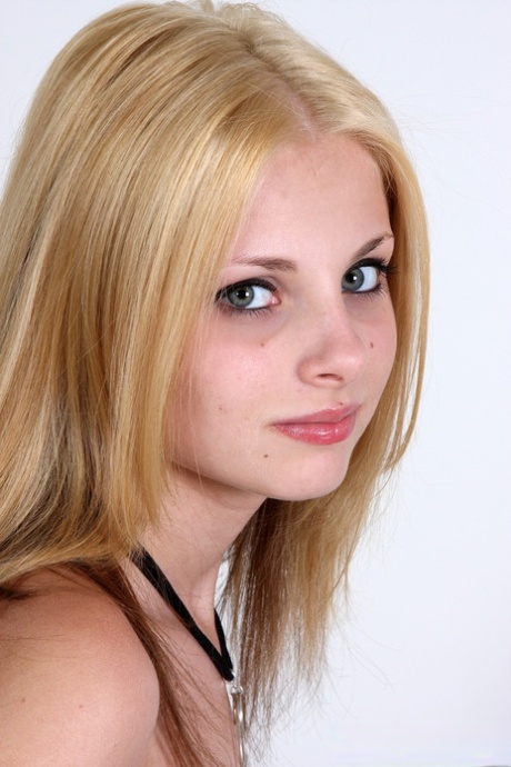 skinny blue-eyed beauty strips at a casting and shows her tiny tits and ass