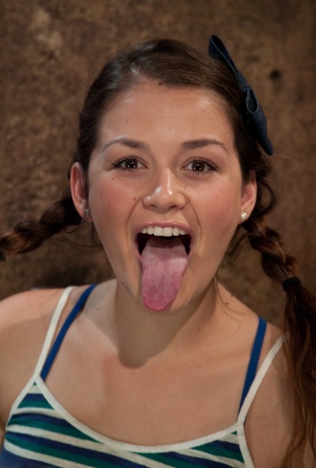 Cutie with pigtails Allie Haze gets tied up and her twat destroyed by a dom