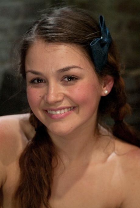 Cutie with pigtails Allie Haze gets tied up and her twat destroyed by a dom