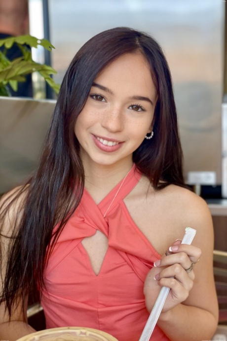 Sexy amateur teen Dakota displays her tasty twat and hot ass in public