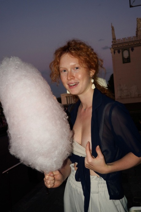 Ginger Arina Bik flashes her boobs in public & poses in her lingerie at home