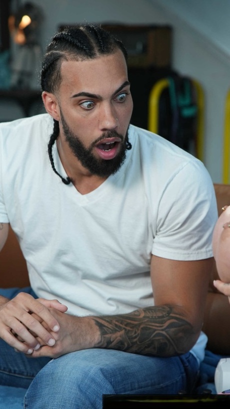 Chubby hottie Kali Roses fucks a black dude and lets him cum on her big tits