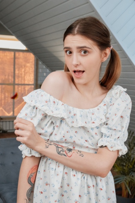 Petite cutie Funky Town flashes her ass and gives head before getting rammed
