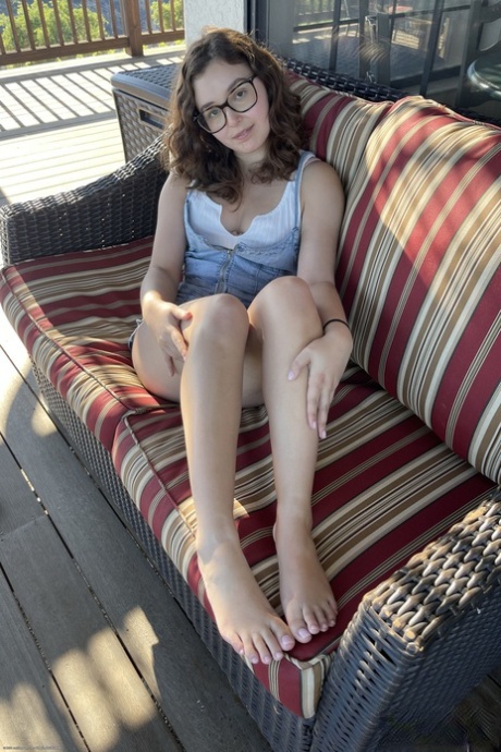 Teen Leana Lovings unveils her monster curves & touches herself in public