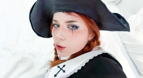 Redheaded witch Sweetie Fox gets her face and pussy fucked roughly