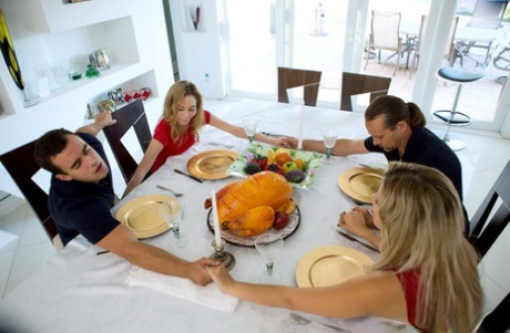 Pornstars sucking & fucking stiff dicks in a Thanksgiving compilation