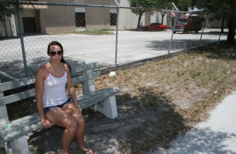Naughty teen teases with her tiny tits & gives a hung carwash guy a handjob
