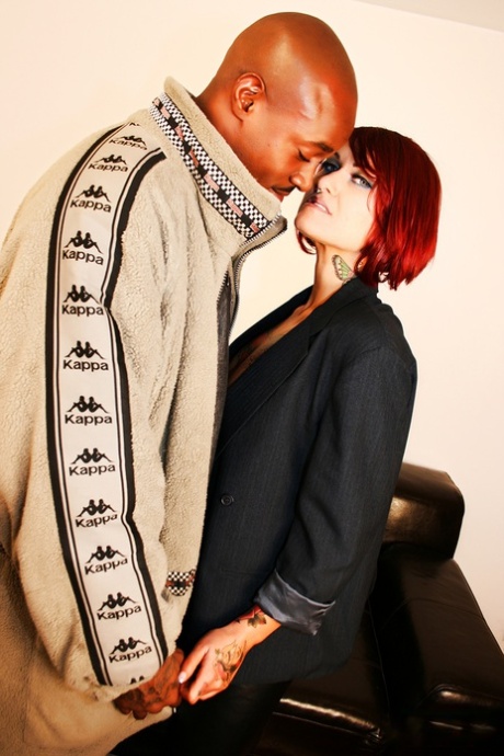 Cheating British wife Tallulah Tease gives her black lover some sensual kisses