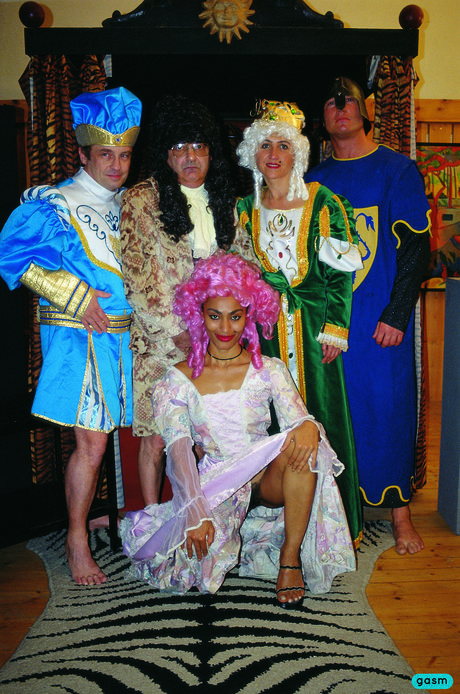 Naughty castle girls get their warm cunts stuffed wearing long elegant dresses
